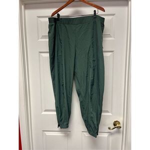 Never Not Hustling Green Ankle Zip Track Pants sz 2X